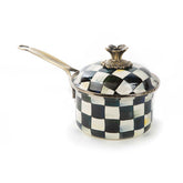 Mackenzie-Childs Courtly Check Enamel 1 Qt. Saucepan