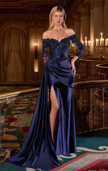 Donna Gown - Evening Dress with Lace Sleeves