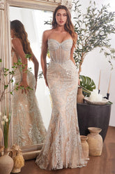 CELESTIAL GOWN - CRYSTAL & GLITTER EMBELLISHED GOWN