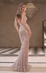 A1481 - Sequin Siren Mermaid Gown - Andrea & Leo