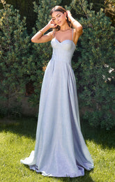 Krista Gown - Glitter Dusted A-line Bustier Dress