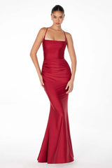 Anita Lace-Up Back Jersey Maxi Dress