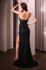 Nancy Gown - Strapless Sequin Fitted Gown