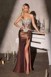 Lenora Gown - Fitted Crystal Corset Dress