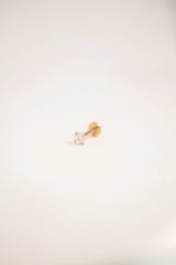 Crystal Flat Back Stud in Gold