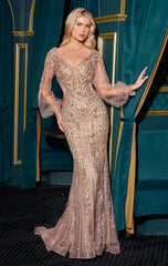 LEIGHTON GOWN - LONG SLEEVE MERMAID GOWN