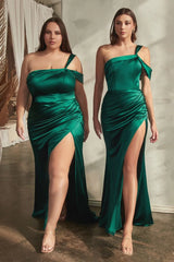 Adelaide Gown - Satin One Shoulder Dress