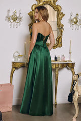 GINNY GOWN - SATIN STRAPLESS A-LINE DRESS