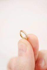 Micro Crystal Hoop in Gold