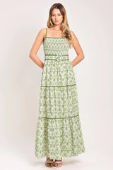 DAINTY FLORA GREEN MAXI DRESS