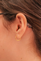 Micro Crystal Hoop in Gold